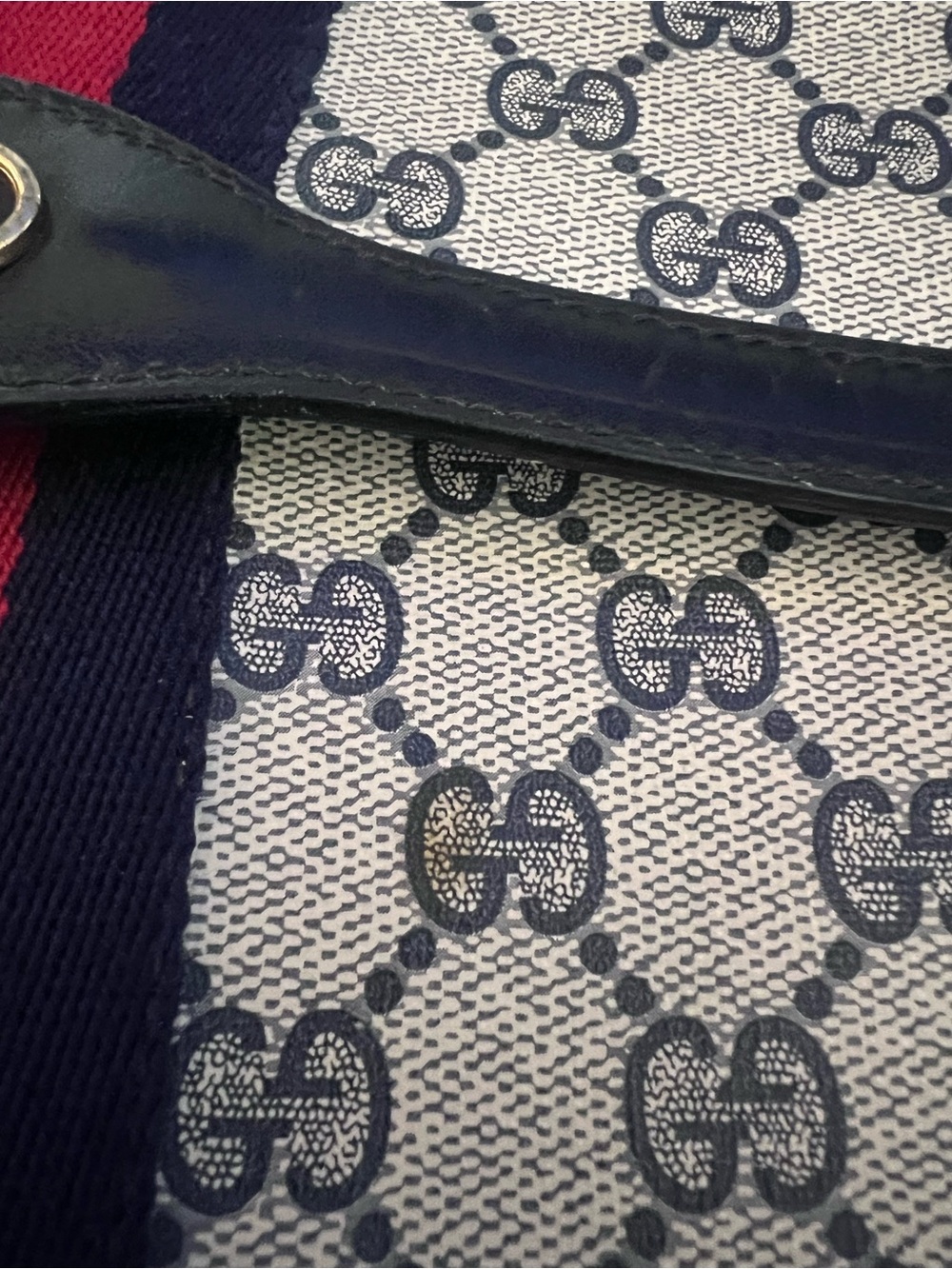 Vintage Gucci Parfums Beige and Black Monogram Clutch - Picture 2 of 16